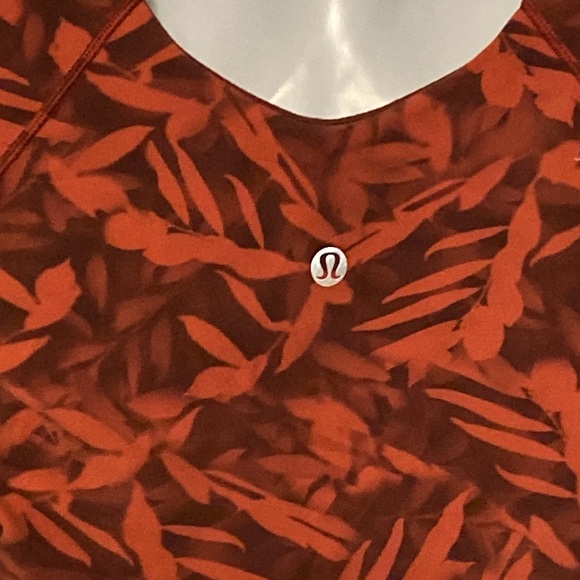 Lululemon Align Cropped Tank Top Spray Leaf Fireside Red Multi Size 14 - Picture 5 of 9